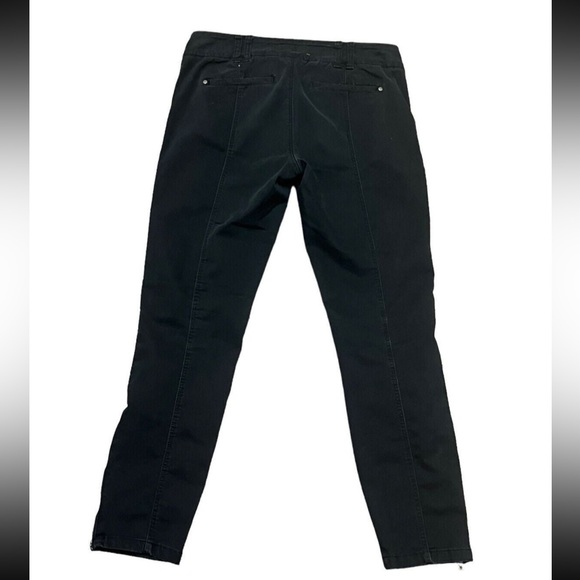 Anthropologie Pilcro black Skinny Leg moto pant Size 6 Ankle Zippers Mid Rise - Picture 2 of 8